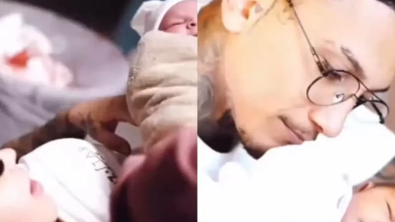 MC Mirella compartilha novas imagens do nascimento da primeira filha com Dynho Alves