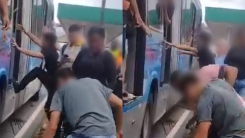 SUPOSTO ASSALTANTE É ESPANCADO POR PASSAGEIROS DE ÔNIBUS