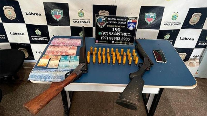 DUPLA É PRESA COM ESPINGARDAS E MUNIÇÕES EM LÁBREA/AM