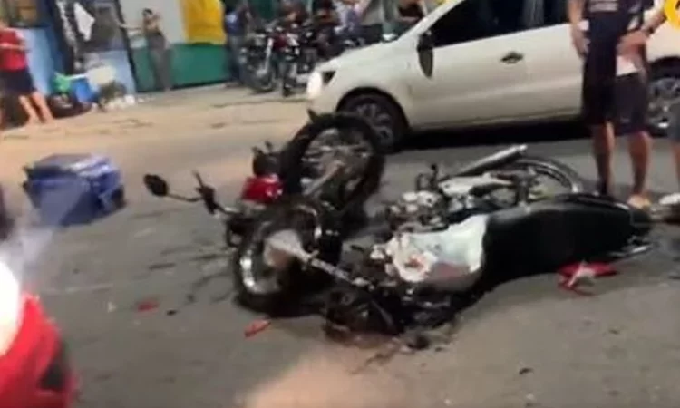 Grave acidente deixa motociclistas feridos em Manaus