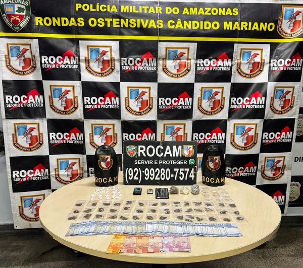 Polícia Militar do Amazonas prende dois homens e apreende dois adolescentes por envolvimento com tráfico de drogas