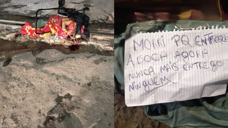 Homem é morto com 20 facadas e encontrado dentro de carrinho de bebê em Manaus junto a bilhete: “Morri porque entreguei a boca, agora não entrego mais ninguém.”