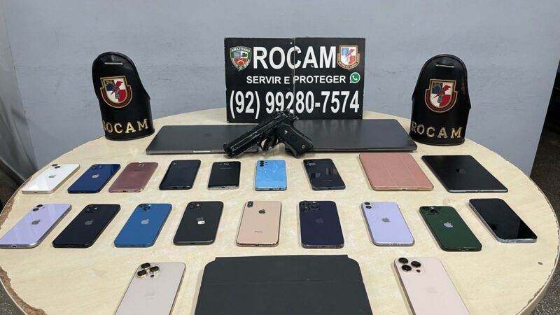 Polícia Militar do Amazonas recupera celulares e tablets roubados na zona leste da capital
