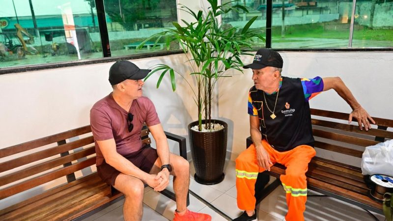 Em mais uma ação de vistoria, Prefeito David Almeida fiscaliza as obras de revitalização da Lagoa do Bombeamento neste domingo