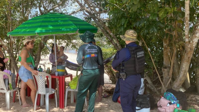 Prefeitura de Manaus intensifica fiscalização na praia do Tupé para o cumprimento do regulamento de uso