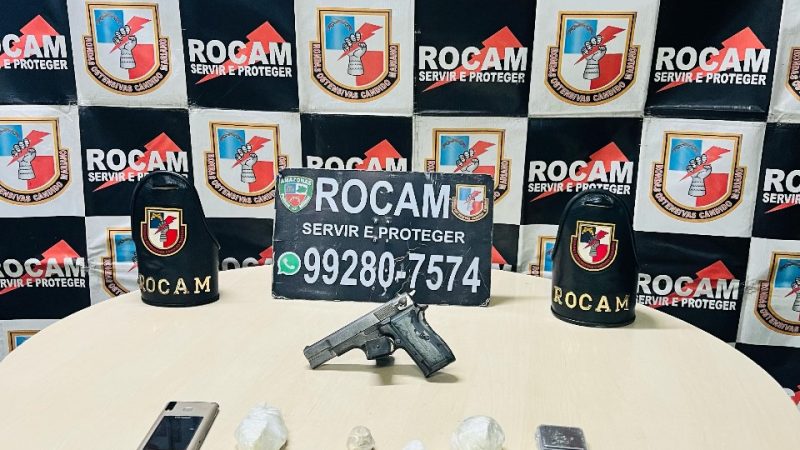 Em patrulhamento na capital, Polícia Militar do Amazonas apreende duas armas de fogo e drogas