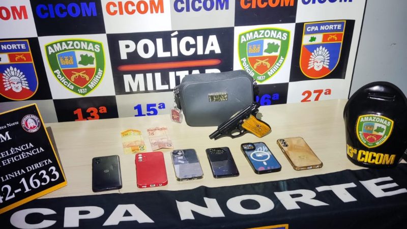 Polícia Militar do Amazonas prende homem e apreende adolescente envolvidos em roubo próximo a uma escola