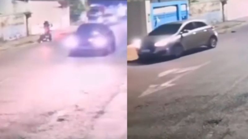 Vídeo mostra motociclista sendo atropelado de forma proposital em Manaus