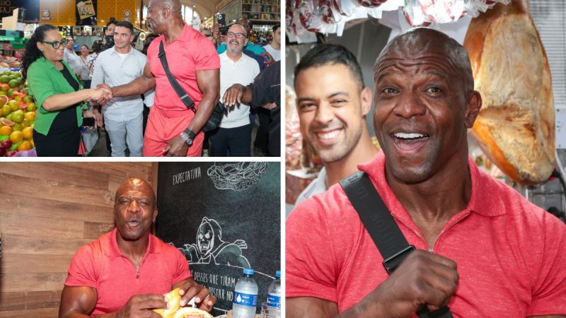 Terry Crews causa alvoroço no Mercado Municipal de São Paulo