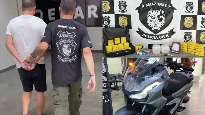 Polícia Civil prende homem em flagrante com 26 tabletes de cocaína dentro de mala no bairro Cidade Nova