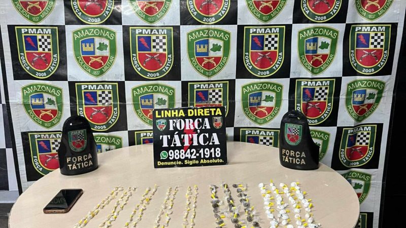 Polícia Militar do Amazonas prende homem por tráfico de drogas no Centro de Manaus