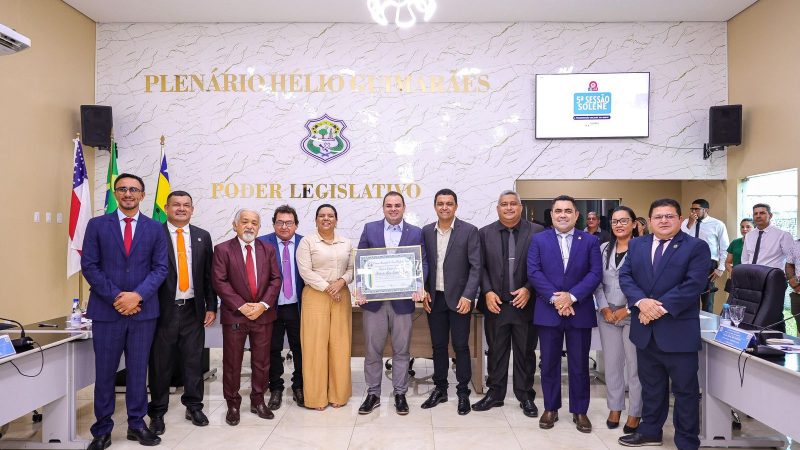 Representante da Calha do Madeira, presidente Roberto Cidade recebe Título de Cidadão Novolindense