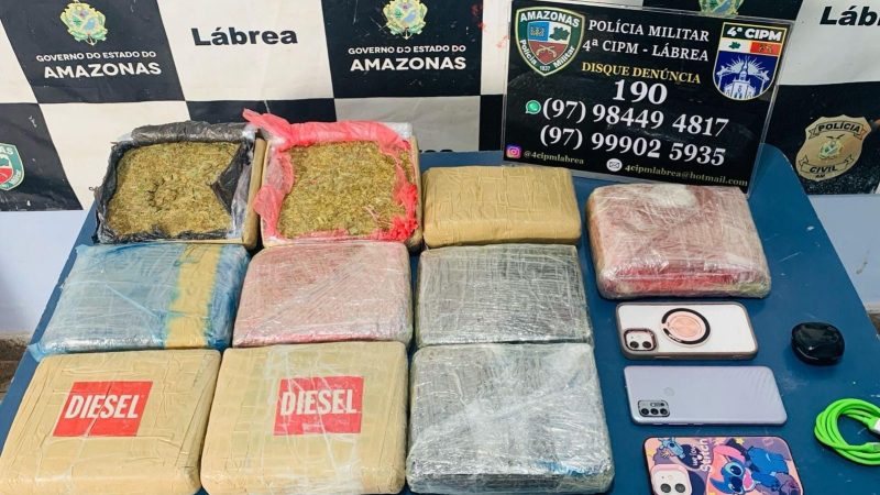 Em Lábrea, Polícia Militar do Amazonas prende duas mulheres com mais de 10 kg de maconha enrolados em edredons