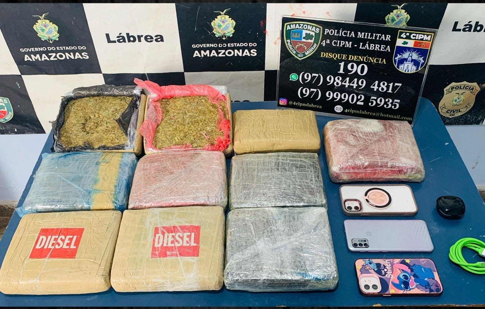 Em Lábrea, Polícia Militar do Amazonas prende duas mulheres com mais de 10 kg de maconha enrolados em edredons