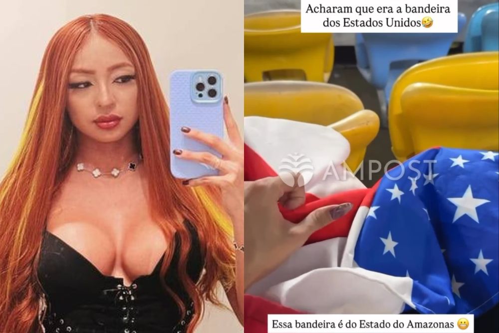 Ruivinha de Marte diz que quase foi barrada no Maracanã após bandeira do AM ser confundida com a dos EUA
