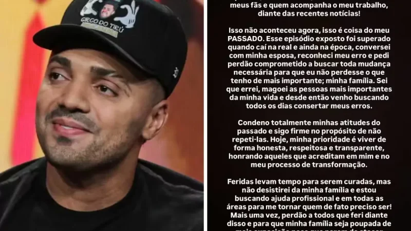 Tirullipa comenta traição e pede perdão à família