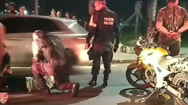 Pedestre e dois motociclistas ficam feridos em acidente em Manaus