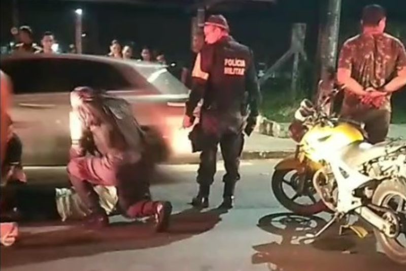 Pedestre e dois motociclistas ficam feridos em acidente em Manaus