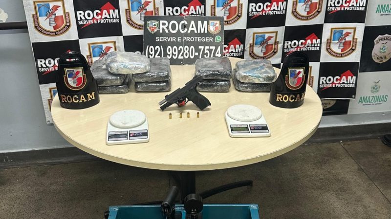 Polícia Militar do Amazonas apreende arma de fogo, maquinário para drogas e porções de maconha na zona sul Manaus