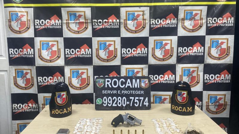 Polícia Militar do Amazonas prende homem com 67 porções de drogas e arma de fogo