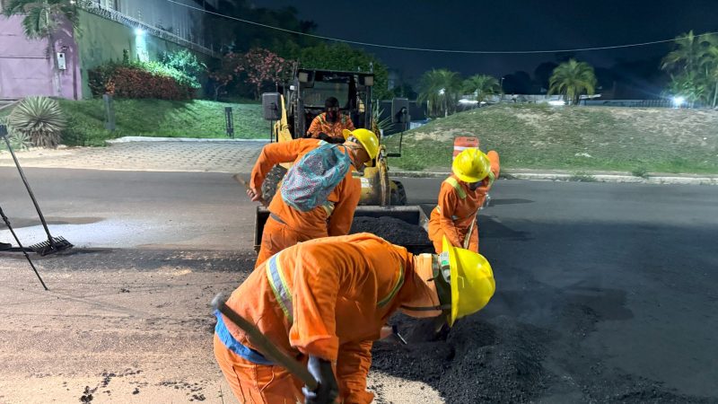 Prefeitura de Manaus chega a 85% de avanço em obras da avenida do Turismo com serviços noturnos