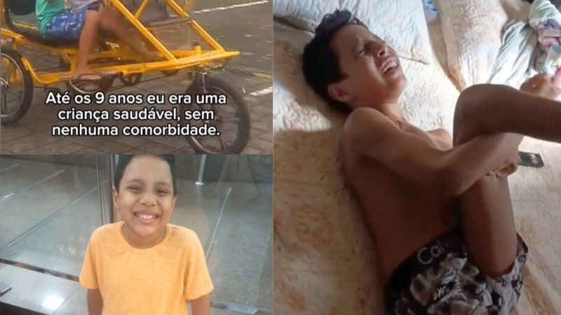 Mãe pede ajuda para filho de 11 anos com doença degenerativa grave em Manaus