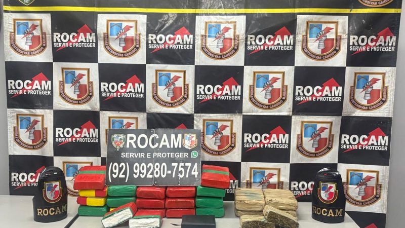 Polícia Militar do Amazonas prende dois homens e apreende adolescente envolvidos com o tráfico de drogas