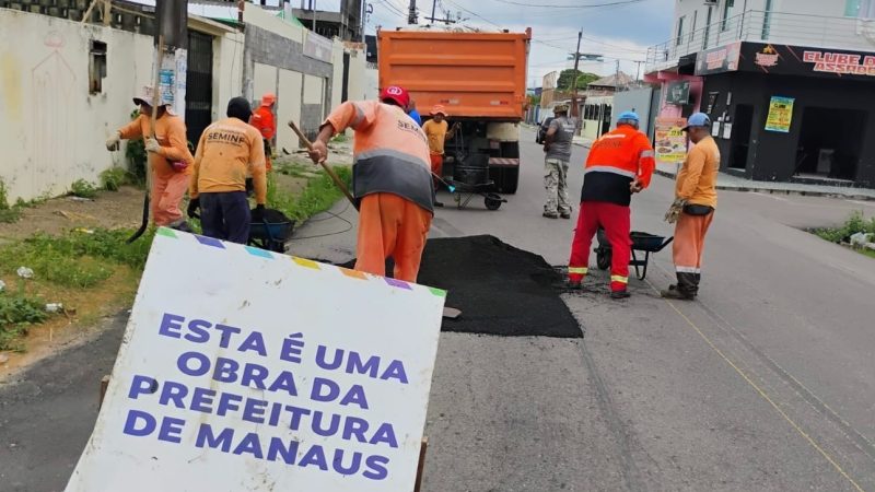 Prefeitura de Manaus revitaliza vias do bairro Planalto com nova pavimentação