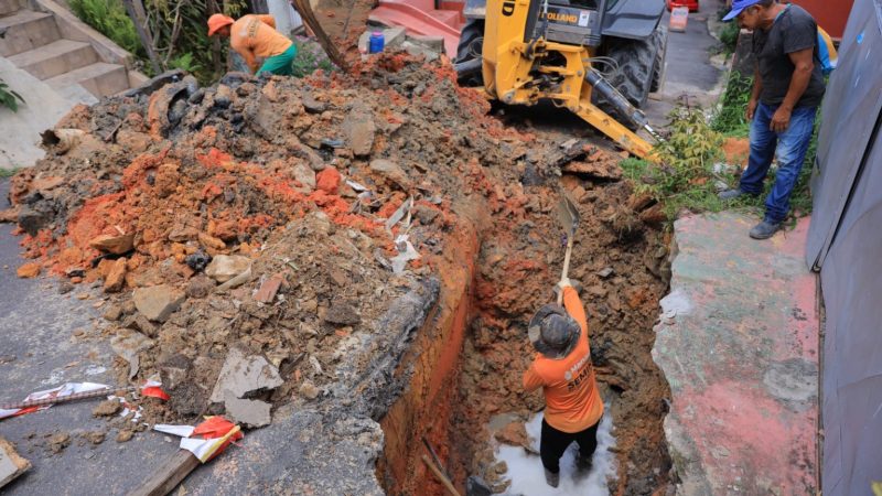Prefeitura de Manaus realiza obra emergencial e recupera galeria subterrânea no bairro Compensa