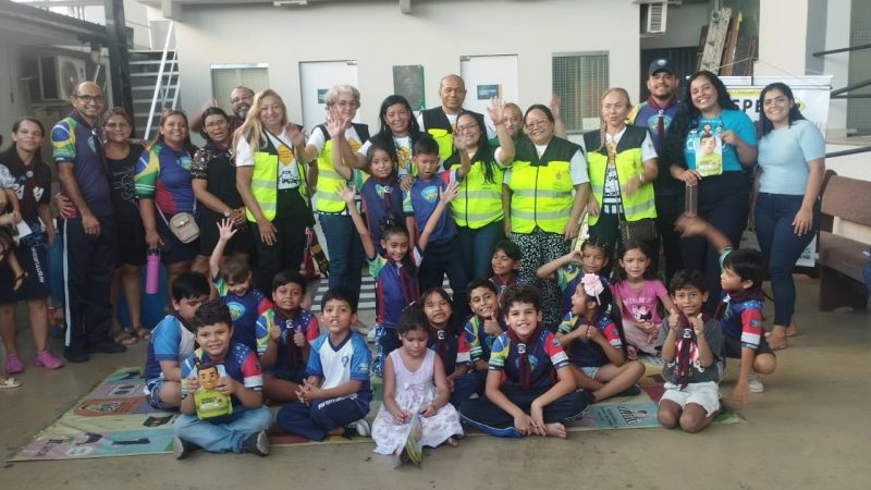 Prefeitura promove ação lúdica de educação de trânsito a ‘Clube de Aventureiros’ da zona Sul