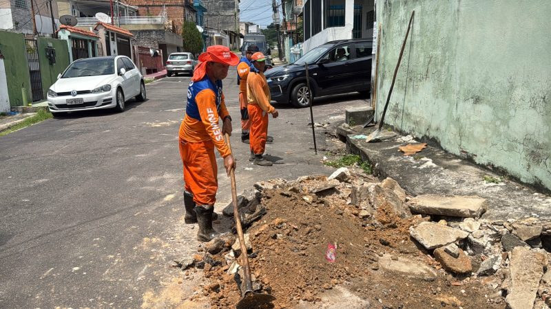 Prefeitura de Manaus recupera rede de drenagem profunda no bairro São Francisco