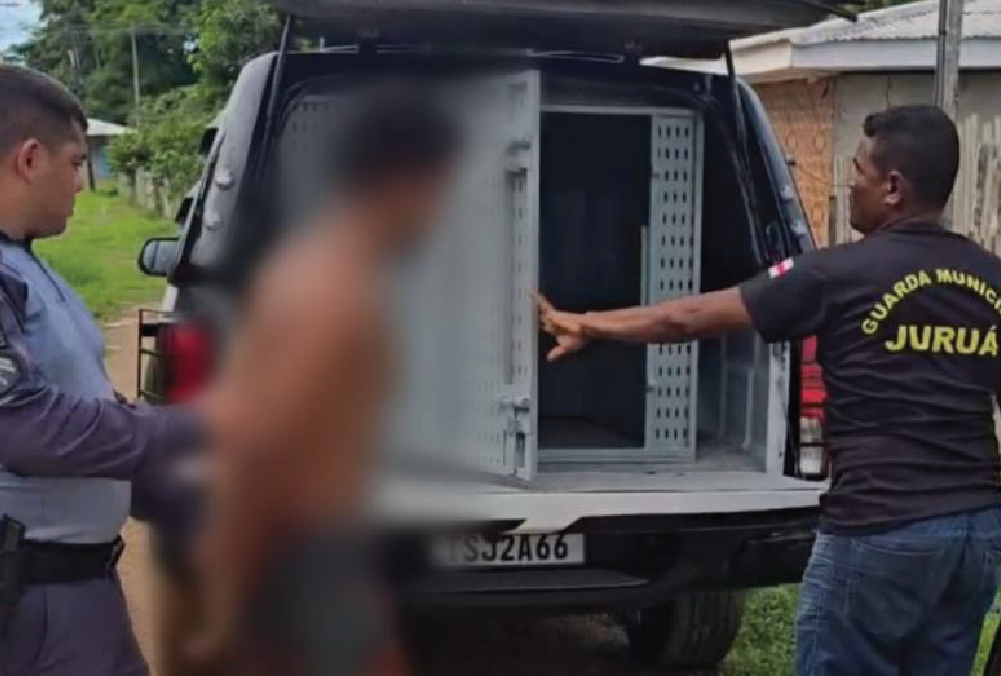 Em Juruá, PC-AM, PMAM e GCM prendem homem que ameaçou a própria mãe com uso de facão