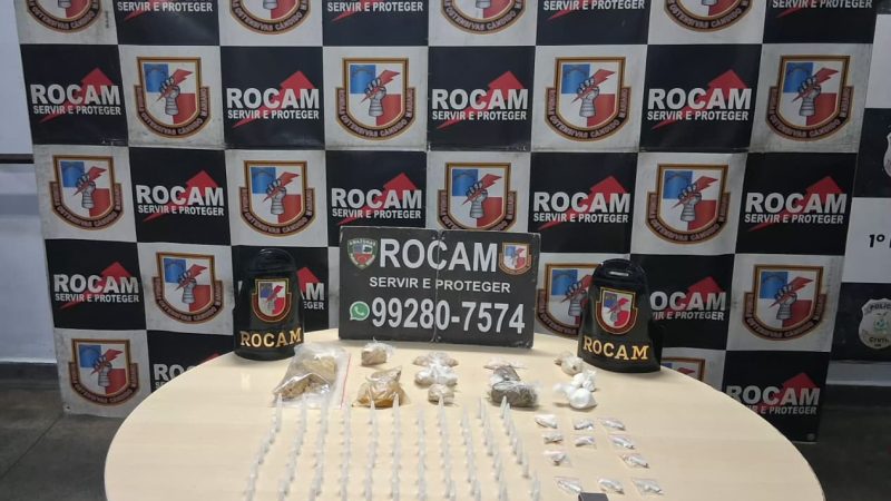 PMAM apreende adolescente e prende homem com mais de 120 porções de drogas