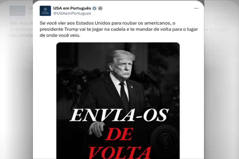 Em português, Trump ameaça brasileiros com cadeia e deportação
