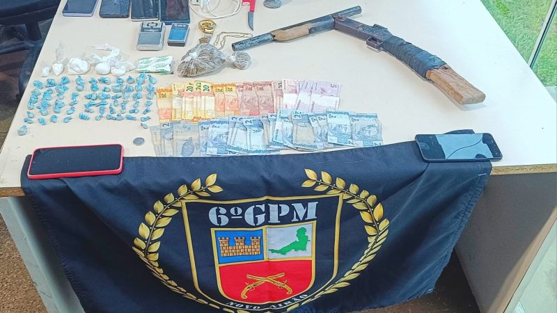 Em Novo Airão, PMAM prende casal e apreende adolescente com drogas e arma de fabricação caseira