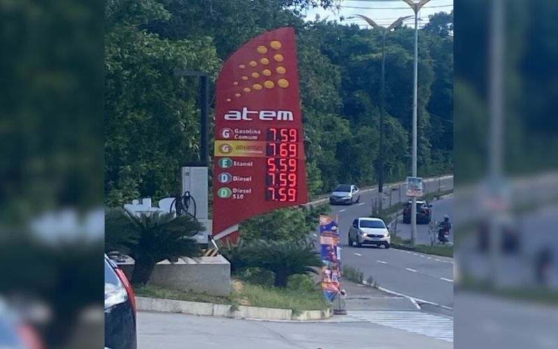 Gasolina sobe novamente em Manaus e chega a R$ 7,59 após segundo aumento no mês