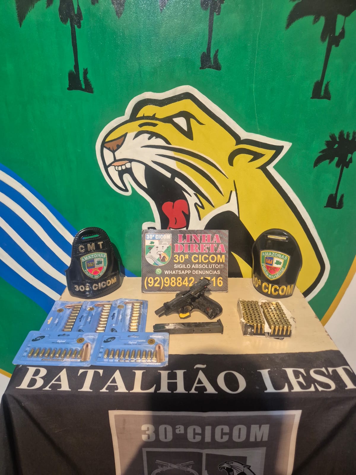 Polícia Militar do Amazonas apreende arma de fogo e 60 munições intactas na zona leste