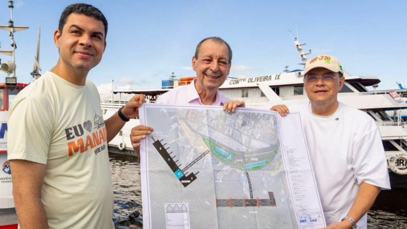 Omar Aziz vai a Manaus Moderna ver o projeto para o novo porto e destaca impacto para passageiros e feirantes