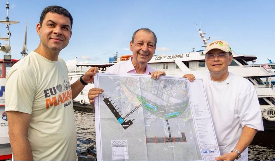 Omar Aziz vai a Manaus Moderna ver o projeto para o novo porto e destaca impacto para passageiros e feirantes