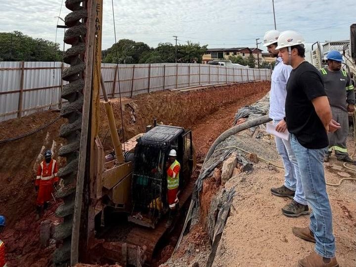 Prefeitura de Manaus avança na construção do complexo viário ‘Passarão’ com concretagem de 118 estacas profundas