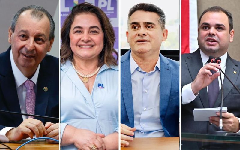 Pesquisa revela liderança de Omar no interior do AM e maior desempenho de Maria do Carmo na capital