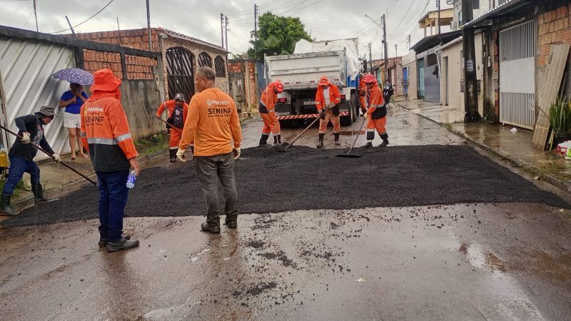 Prefeitura de Manaus avança com recuperação asfáltica no bairro Tarumã e garante mais segurança e mobilidade para moradores