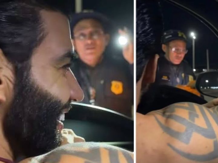 Gusttavo Lima passa por por blitz da PRF e reação de policial viraliza