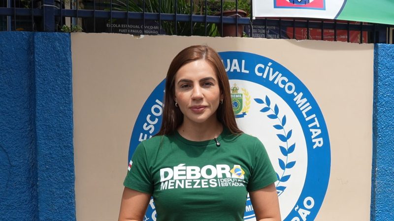 Deputada Débora Menezes fiscaliza Escola Cívico-Militar no São Jorge e cobra regularização de monitores