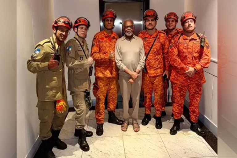 Gilberto Gil fica preso em elevador e é resgatado por bombeiros