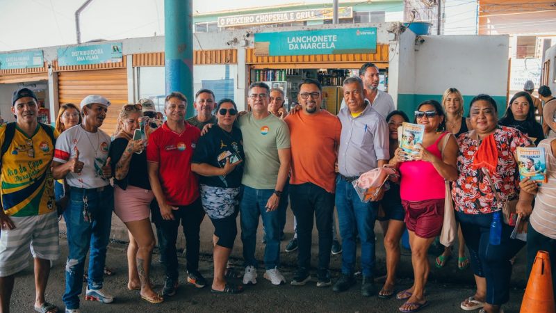 David visita Feira da Ceasa e lembra seu compromisso de asfaltar a BR-319