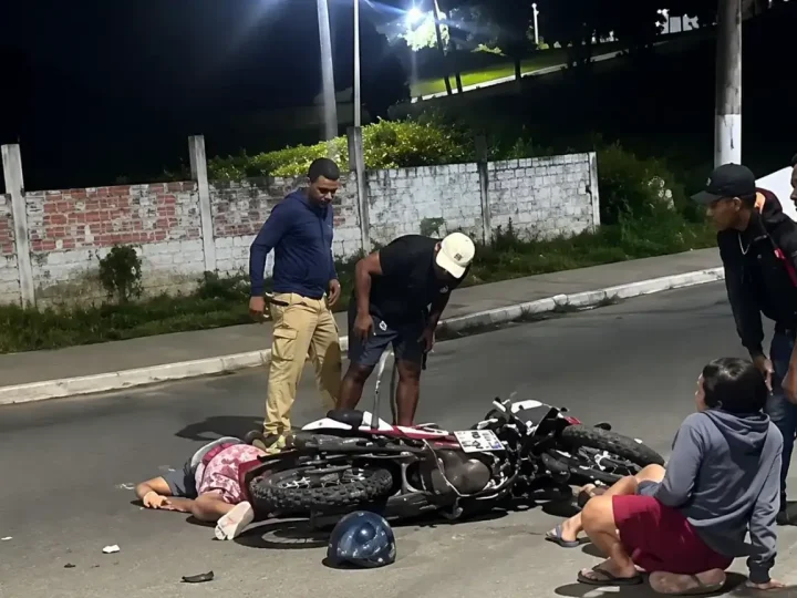 Motociclista fica ferido após acidente na Avenida do Turismo, em Manaus