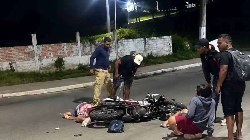 Motociclista fica ferido após acidente na Avenida do Turismo, em Manaus