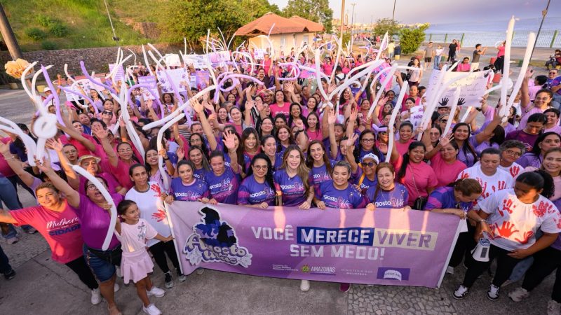 Primeira-dama Thaisa Cidade reforça importância da proteção às mulheres durante abertura do Agosto Lilás
