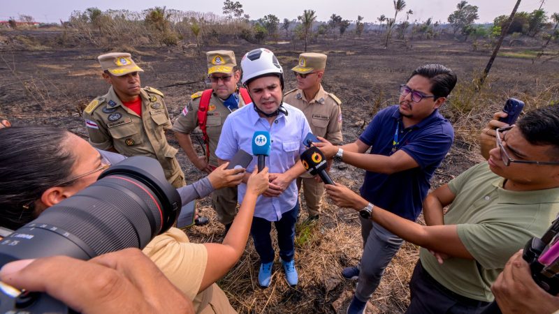 Roberto Cidade fiscaliza combate a incêndio de grandes proporções na AM-070